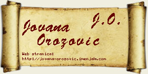 Jovana Orozović vizit kartica